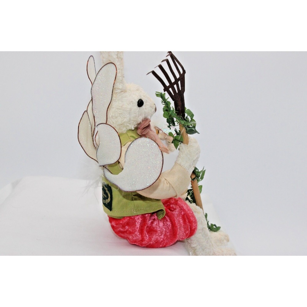 VTG Mark Roberts Victorian Bunny Rabbit Poseable Garden Rake & Wings, Bee - 11" - Picture 8 of 12